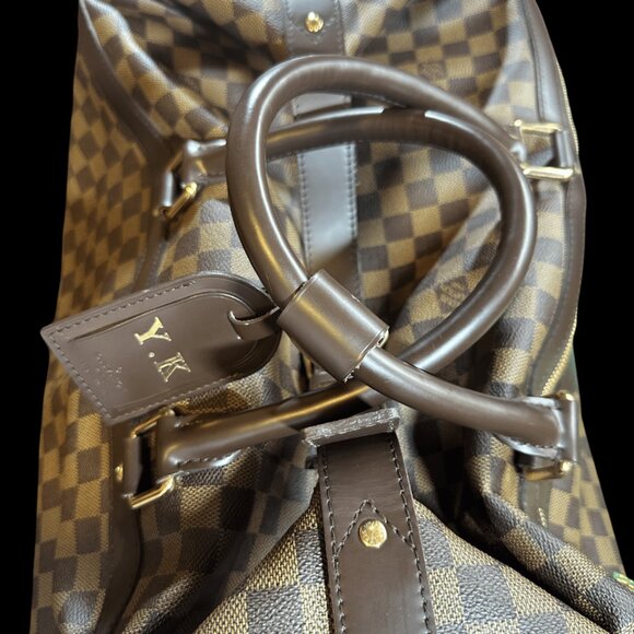 Damier Eole 60 2-Wheel Boston Bag Carry Bag Travel Bag Brown - Picture 3 of 14